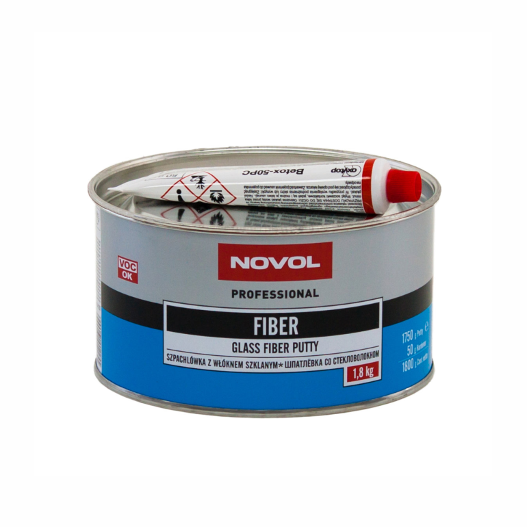 NOVOL Шпатлёвка со стекловолокном FIBER (Шпатлёвка со стекловолокном, 1,8 кг)