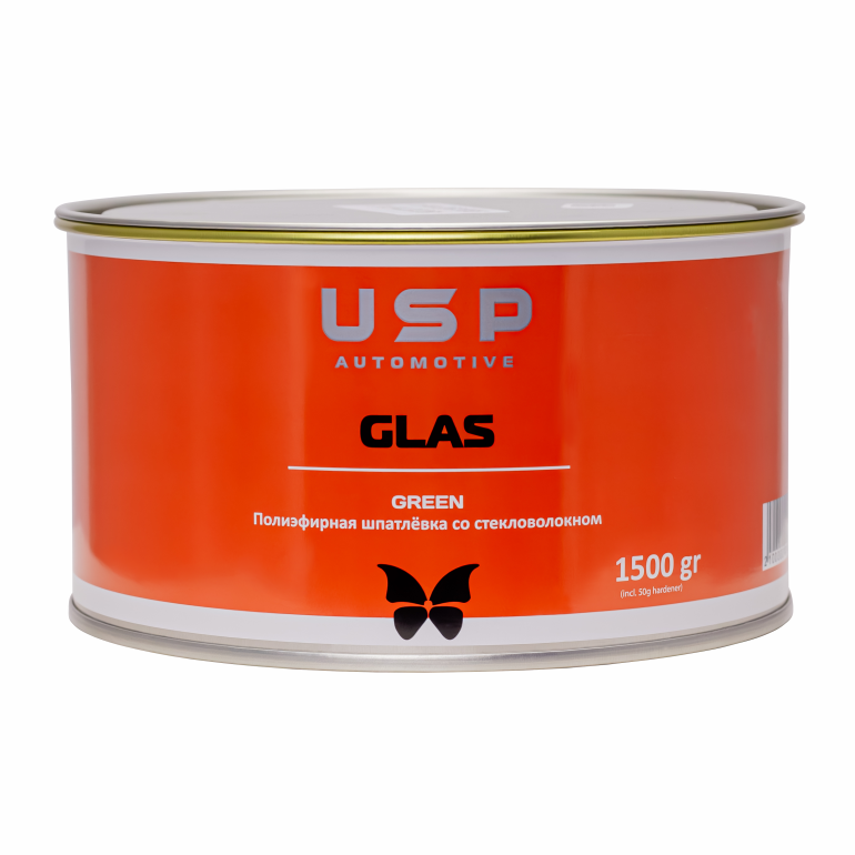 USP Шпатлёвка со стекловолокном Glas 1,5 кг (green) NEW