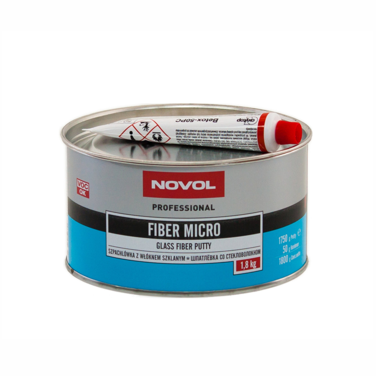 NOVOL Шпатлёвка со стекловолокном FIBER MICRO (Шпатлёвка со стекловолокном, 1,8 кг)