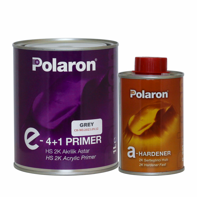 Polaron грунт econom 4+1 HS 2K Acrylic Primer, серый, 1л+0,25л (отв a-Hardener Fast)