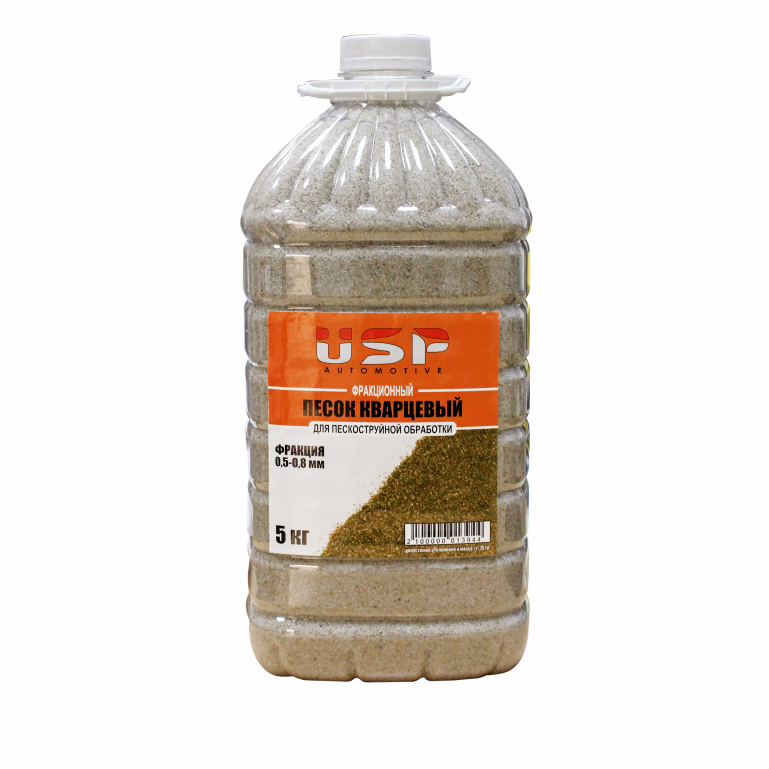 USP Порошок абразивный (кварцевый песок) для пескоструйной обработки (фракция 0,5-0,8мм) 5 кг