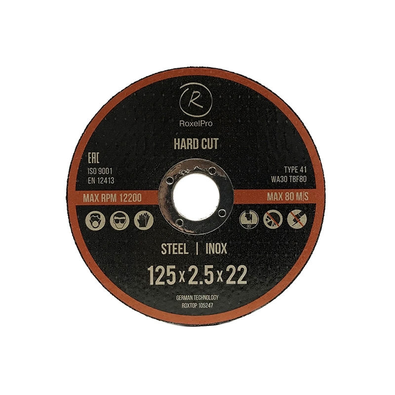 RoxelPro Отрезной круг ROXTOP HARD CUT 125 x 1.0 x 22мм, Т41, нерж.сталь, металл