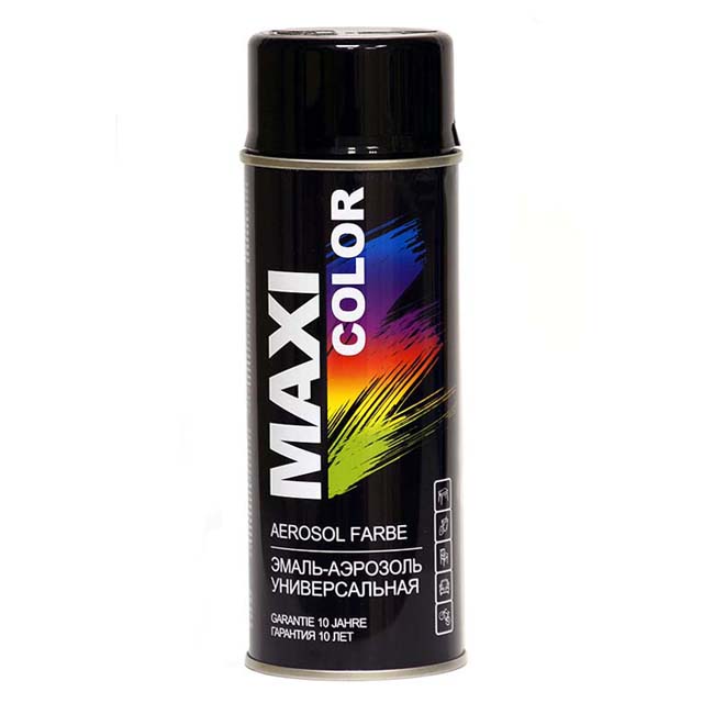 MAXI Color Эмаль Черная глянцевая RAL 9005 0,4л.